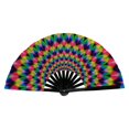 thumbnail image 1 of Chinese Folding Fan Party DJ Dance Hand Fan Colourful Skull Rainbow T1F8 V4W4, 1 of 9