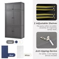 thumbnail image 5 of Euroco 80.1" Freestanding Kitchen Pantry Cabinet, Large Shaker Style Storage Cabinet Cupboard with Door Shelves,3 Drawers,Adjustable Shelves and 2 Power Outlets, Food Hutch for Dining Room,Grey, 5 of 10