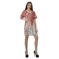 thumbnail image 3 of Moomaya Womens Casual Dresses Short Printed Womens V Neck Flowy Dress Plus Size, 3 of 6