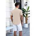 thumbnail image 6 of COOFANDY Men's Relaxed Fit Button-Up short Shirt with Decorative Stripes - Casual and Office Wear, 6 of 9