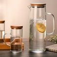 thumbnail image 2 of KEINXS Glass Water Pitcher Jar Transparent Heat Resistant Pot with Lid and Handle for Tea Juice Milk Cold or Hot Beverages Only Single Pot, 2 of 6