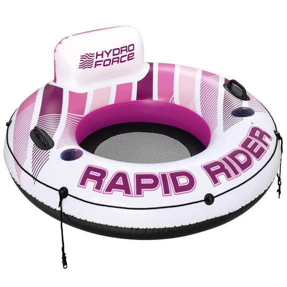 48” Rapid Rider Inflatable Rafting Tube with Cup Holder, Single Rider, Pink