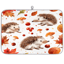 Mobatuba Hedgehogs Dish Drying Mat Microfiber Coffee Bar Mat Absorbent Drying Kitchen Mat for Kitchen Counter Washable Drainer Rack Mat Xl for Dishes Farm House 18"x 24"