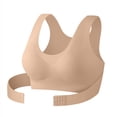 thumbnail image 5 of Hduncf Womens Wireless Sleep Bra Seamless Full Coverage, Side and Back Smoothing Bralette, Wide Strap Light Support Lounge T-Shirt Bras Beige L, 5 of 9