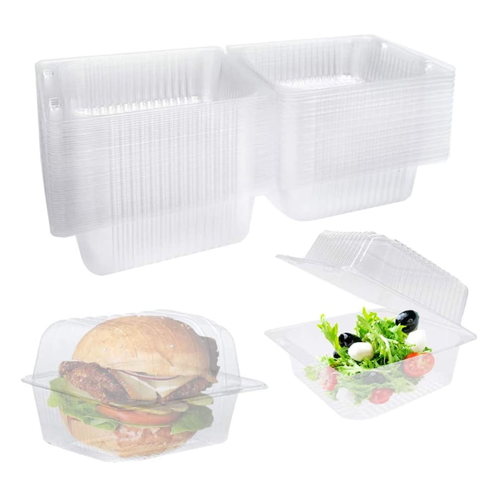 50 Pcs Cake Slice Containers,Cake Slice Plastic Containers with Lids