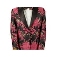 thumbnail image 3 of Mens 2 Button Hot Pink Fuschia & Black Floral Paisley Tuxedo Blazer By Alberto Nardoni Brand Designer, 3 of 3