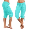 thumbnail image 5 of CHWGFWL Womens Pants Dressy Casual Solid Color Large Size Harlan Pants Pants Ladies Pants Sportswear Pants Wide Leg Trousers Women Womens Wide Leg Pants Summer Pants for Women 2024(Sky Blue,XXXL), 5 of 6