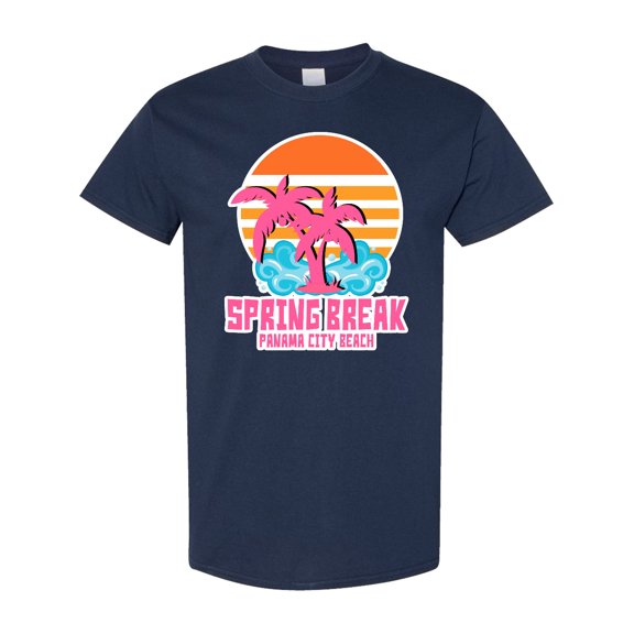 Inktastic Spring Break in Panama City Beach with Palm Trees T-Shirt