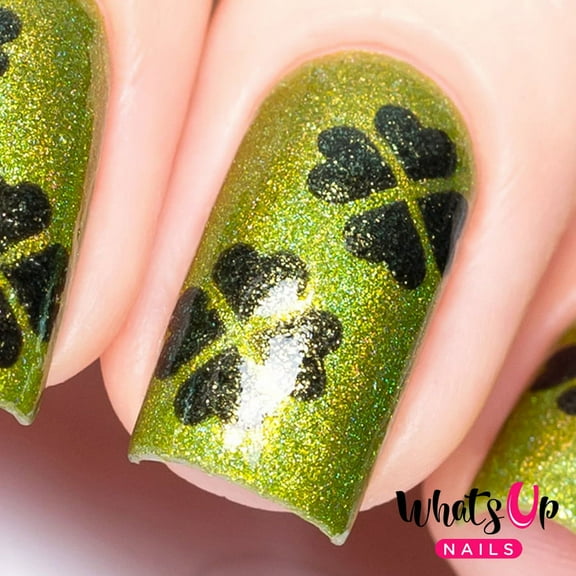 Whats Up Nails - Four Leaf Vinyl Stencils Nail Art Design