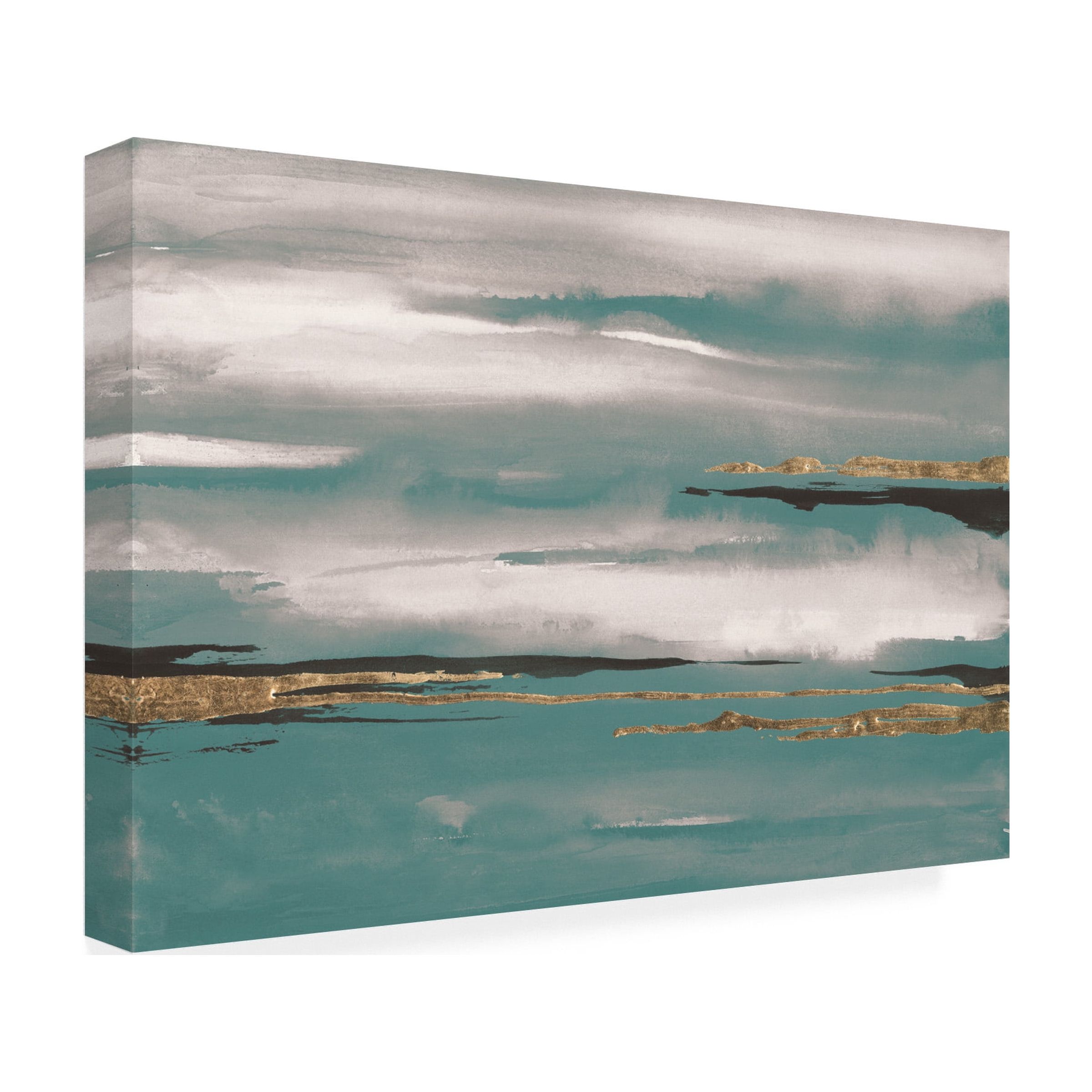Trademark Fine Art 'Gilded Storm I Teal Grey' Canvas Art by Chris Paschke
