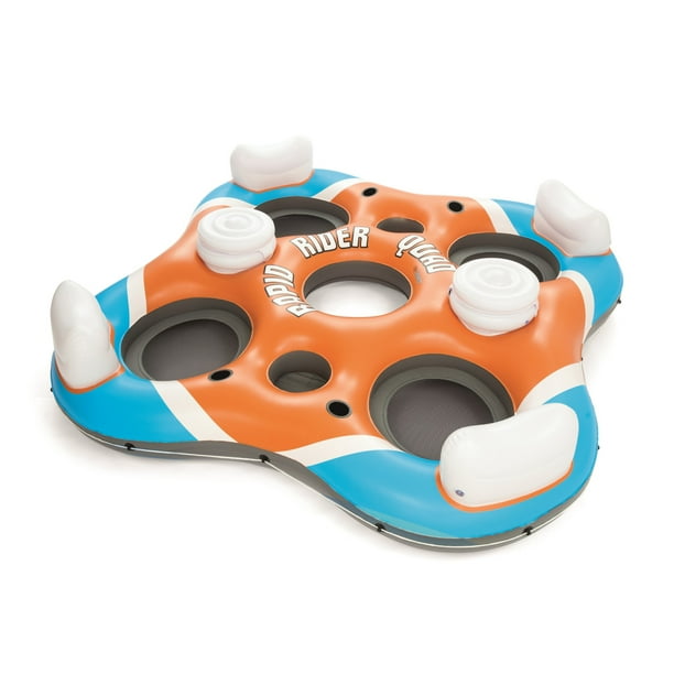 Bestway 101Inch Rapid Rider 4Person Floating Island Raft w/ Coolers