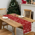 thumbnail image 2 of nqOlkjepod Red Snowflake Christmas Table Runner 36 Inches Long Farmhouse Dress Scarves, Xmas Snowflake Red Dining Tablerunner for Coffee Table/Kitchen Island/Party Décor, Small 13" x 36", 2 of 7