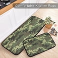 thumbnail image 5 of Coolnut 2 Pieces Kitchen Rug Non-Skid Backing Mat for Doorway Kitchen Bathroom Runner Rug Set, Green Camouflage Texture Design (19.7"x47.2"+19.7"x27.6") Home Decor, 5 of 7