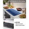 thumbnail image 4 of Stove Top Covers for Electric Stove 36x21 Inches, Navy Blue White Ombre Heat Insulation Fireproof Glass Cooktop Protector, Contemporary Minimalism Stripes Countertop Stovetop Cover for Kitchen, 4 of 8