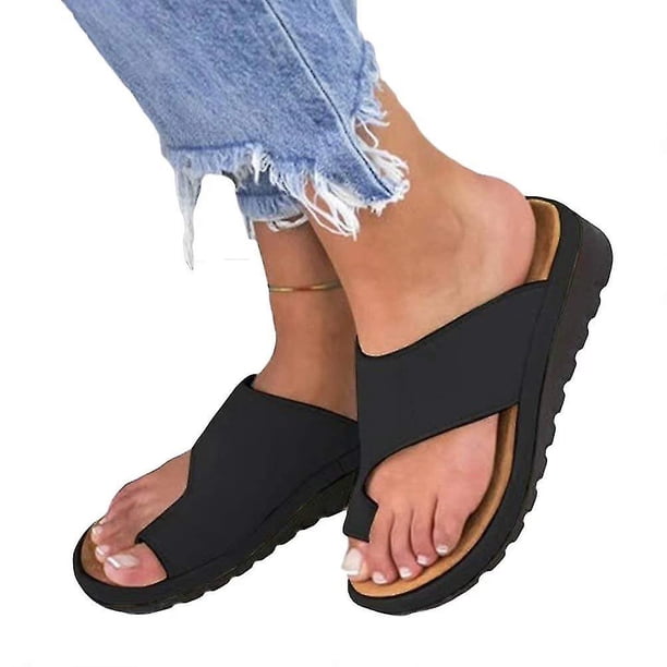 (us 7) Sandalias cómodas con plataforma para mujer, zapatos de viaje para la playa de verano, sandalias de moda, zapatos cómodos para mujer, zapatillas romanas, sandalias