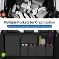 thumbnail image 3 of Organizador de maletero de coche, organizador colgante de asiento trasero con bolsillos de almacenamiento para SUV, camión, furgoneta, organización plegable para accesorios de coche (negro, 43, 3 of 7