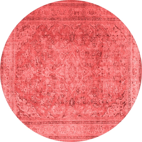 Ahgly Company Indoor Round Persian Red Traditional Area Rugs, 4' Round