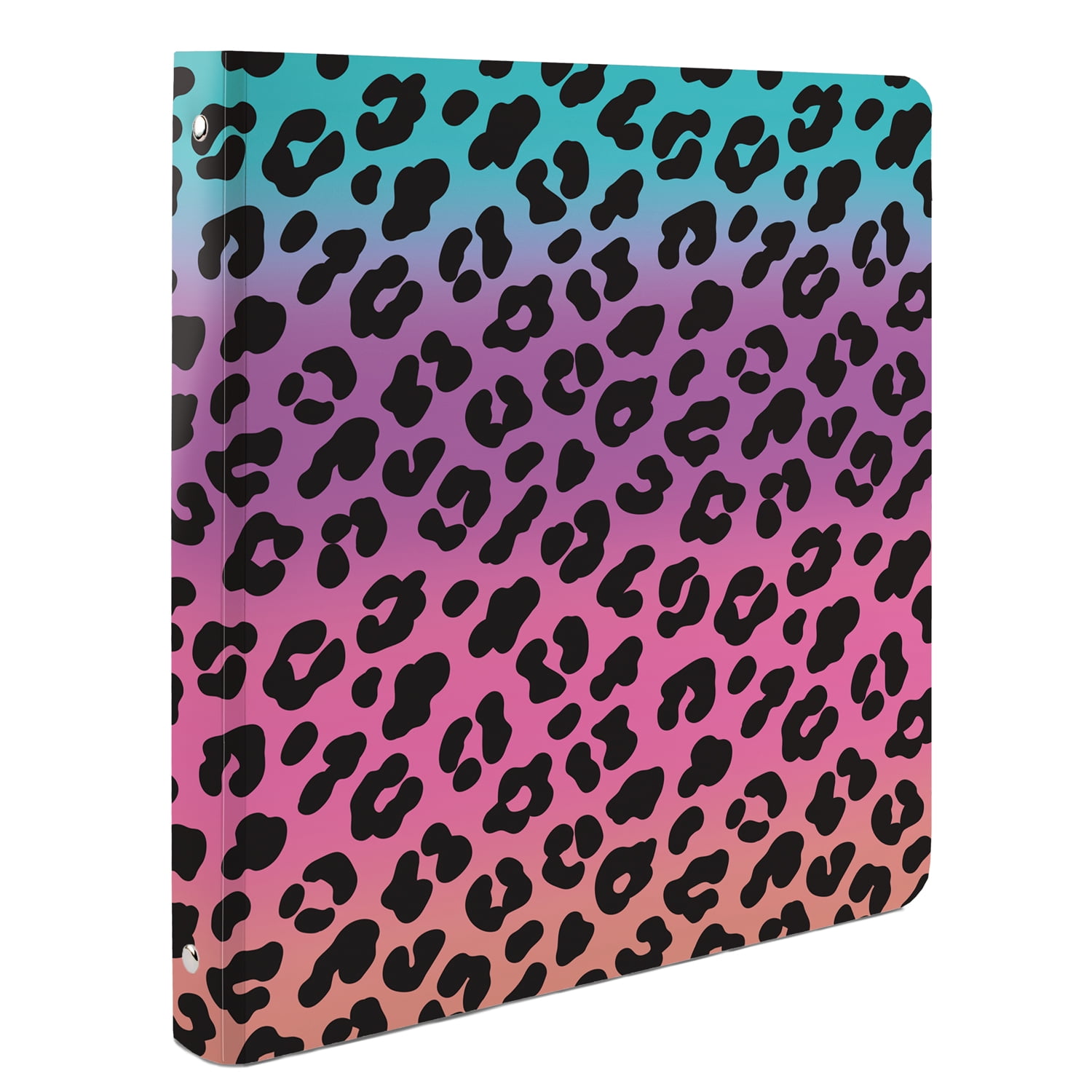 CounterArt 'Leopard Gradient' 1 Pack Decorative 3-Ring 1-inch Deco-Soft Binder 11.5” by 10.25”