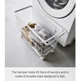 thumbnail image 6 of Yamazaki Home Rolling Wire Basket, White, Steel, 9.8 gallons, 35 liters, Supports 11 pounds, Minimal Assembly, 6 of 7