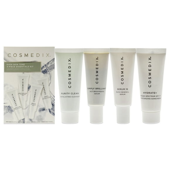 CosMedix Purity Clean, Simply Brilliant, Serum 16, Hydrate Plus Kit 4 Pc Kit CosMedix Purity Clean de 0.5 oz, Simply Brilliant, Serum 16 de 0.5 oz, Hydrate Plus de 0.5 oz 4 Pc Kit