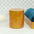 thumbnail image 3 of genuine leather round jar with lid / storage canister, honey comb, shower and bathroom accessory, 3 of 3