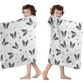 thumbnail image 4 of French Bulldog Hooded Bath Towel，60"x35" for Ages 3 To 12 Kids, Quick Dry Lightweight Soft Microfiber Hood Beach Towel Cover Up for Kids, 4 of 7