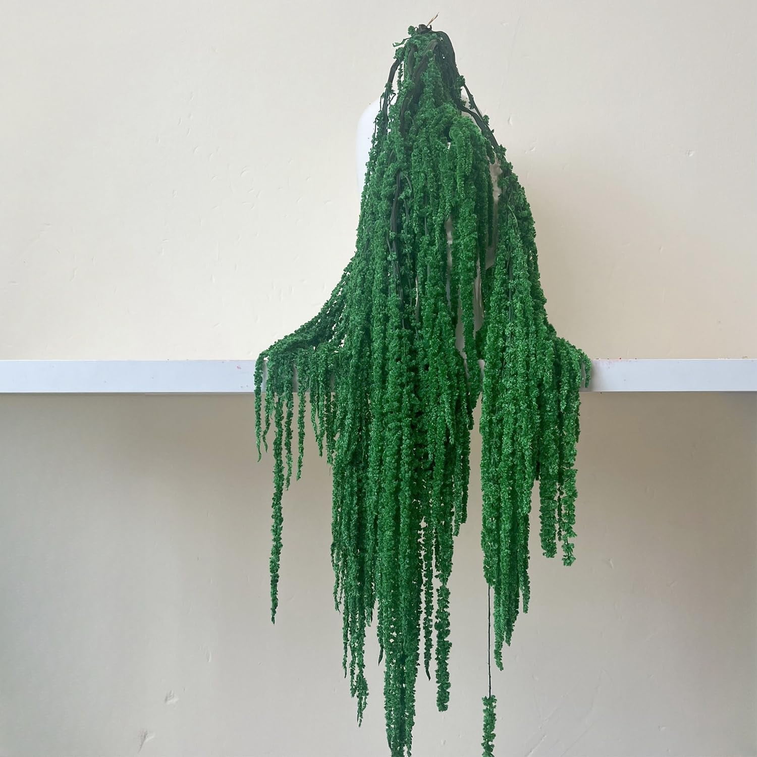 Wisteria Vine Hanging Flowers: 5Pcs Real Preserved Dried Amaranthus Flowers for Wedding, Flower Arrangement, Vase, 23"-26" Hanging Wisteria Flowers for Arch Decor Home Decor (White)