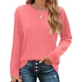 thumbnail image 2 of Fantaslook Womens Tops Textured Long Sleeve Shirts Casual Fall Tops Lightweight Pullover, 2 of 8