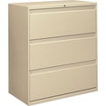 thumbnail image 2 of HON Brigade 800 Series 3-Drawer Lateral 36" x 18" x 39.1" - 3 x Drawer(s) for File - A4, Legal, Letter - Lateral - Interlocking, Durable, Label Holder, Leveling Glide, Recessed Handle, Ball-Bearing su, 2 of 5