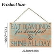 thumbnail image 3 of Eat Breakfast & All Day Kitchen Wall Decor Sign - Farmhouse Hanging Plaque With Rope Hanger For Home, Dining Room, Cafe - 8.98"X5.98" Pvc Art, 3 of 6