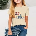 thumbnail image 2 of YABCSAZ Chemises du 4 Juillet pour Femmes, Robe de la Fête de l'Indépendance, Chemise Décontractée Imprimée pour Enfants, Col Rond, Manches Courtes, Beige, 2 Ans, 2 of 4