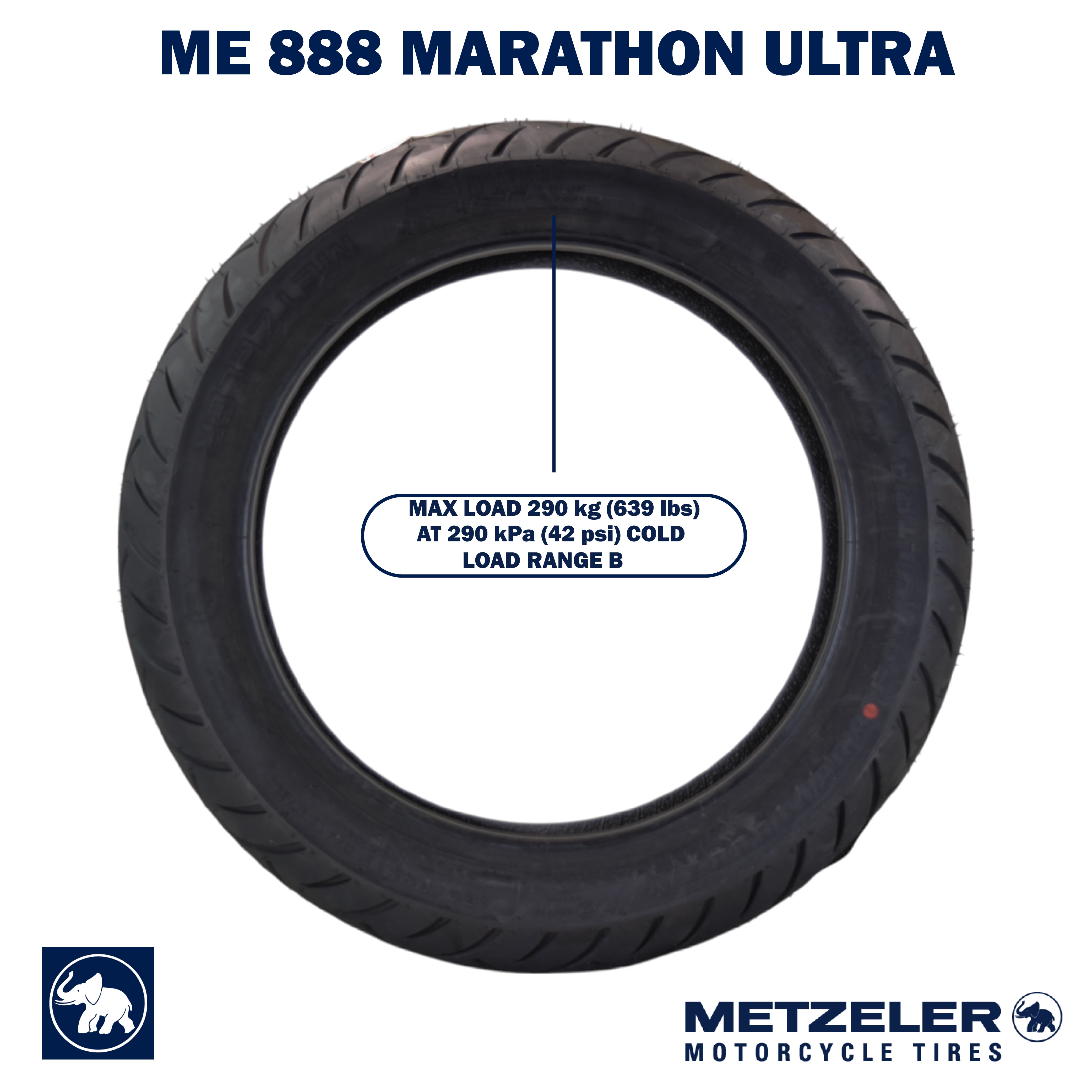Metzeler ME 888 Marathon Ultra Front 130/80-17 65H Motorcycle Tire w/ Keychain
