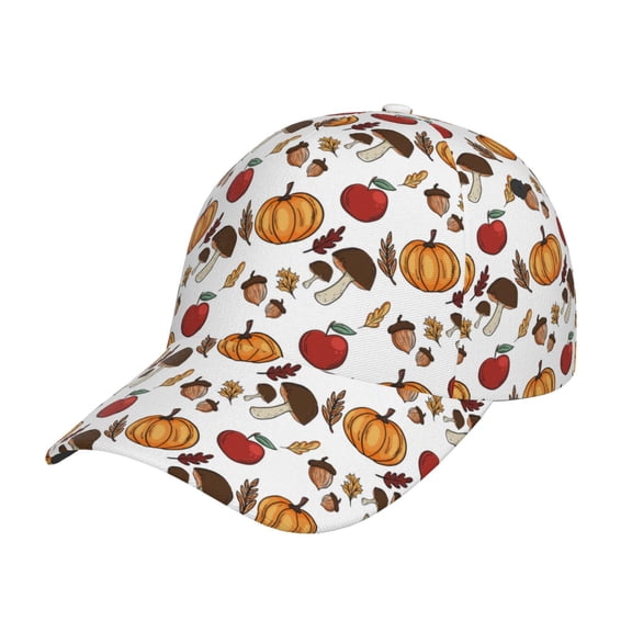 Sigee Maple leaf nut Mushroom for Fashionable curved brim baseball cap for Men Women Curly Hair Ponytail Hat for Outdoor Sports