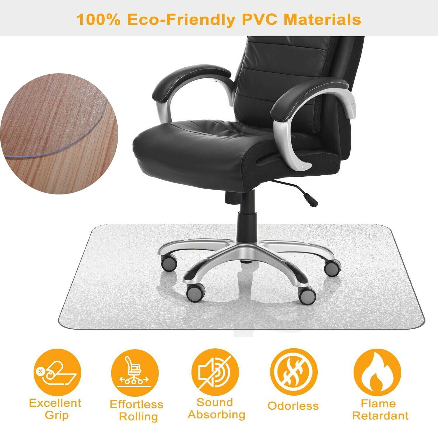 Goorabbit Office Chair Mat for Hardwood Floor 36 X 48, 2mm Rectangle