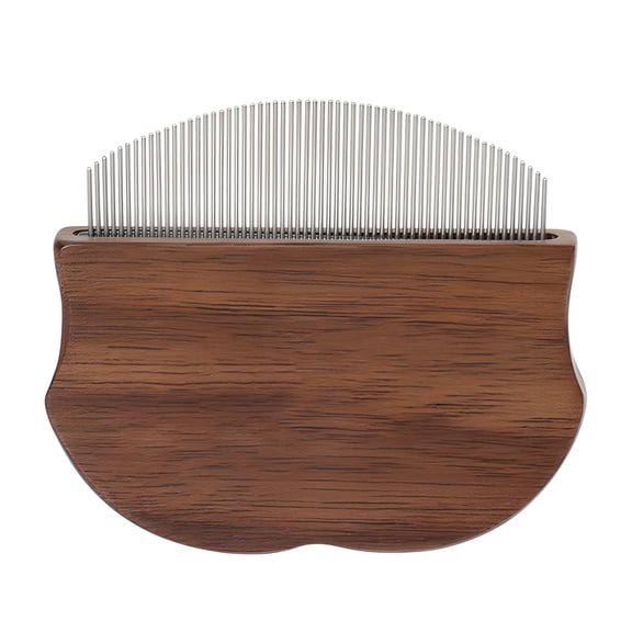 Walnut Wood Pet Flea Comb, Fine Tooth Comb for Dogs and Cats, Long-lasting Metal Pin, Removes Tangles, Loose Hair, Massages Skin