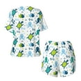 thumbnail image 5 of Naloa Cartoon Sea Creatures Women's Short-Sleeved Pajama Set, Loungewear, Summer pajamas, Breathable Cozy - Large, 5 of 9