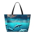 thumbnail image 2 of Balery Hawaiian Ship Dolphin Beach Travel Bag - Water-Resistant, Large Capacity Lightweight Tote with 7 Pockets for Women and Men - Perfect for Beach, Pool, Gym, and Travel, 2 of 7