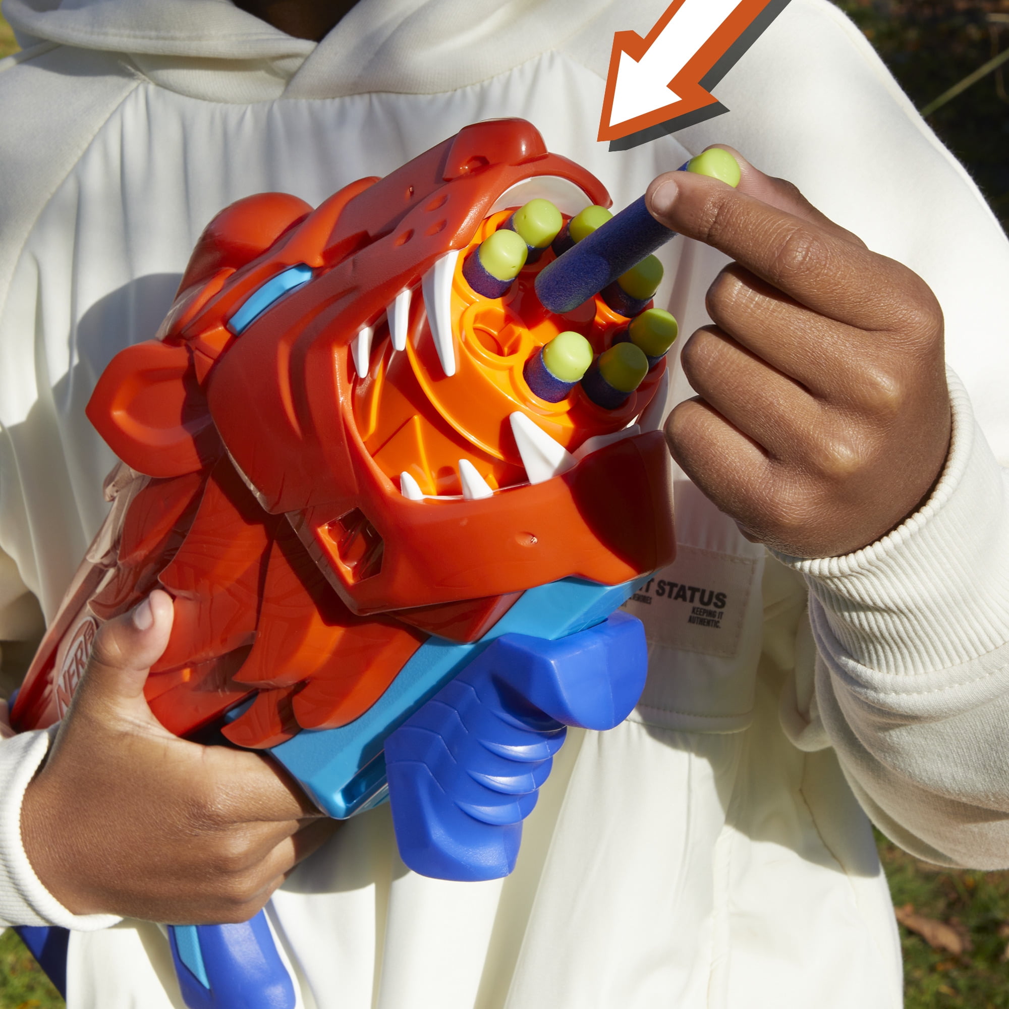 Nerf Wild Lionfury, Easy Play Dart Blaster with 16 Elite Darts, Ages 6 & Up Kids Toys for Outdoor Summer Games Ages 6 and Up