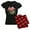 With Red Plaid Pant, variant on CafePress - Sloth Pajamas - Women's Short Sleeve Print T-Shirt and Pants Dark Cotton Pajama Set