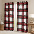 thumbnail image 2 of Homewish Geometric Stripes Black Out Curtains For Kids Teens Adults,Abstract Plaid Curtains Pack of 2 (42x63 Each),Vintage Aesthetic Bedroom Curtains,Breathable Home Decor, 2 of 6
