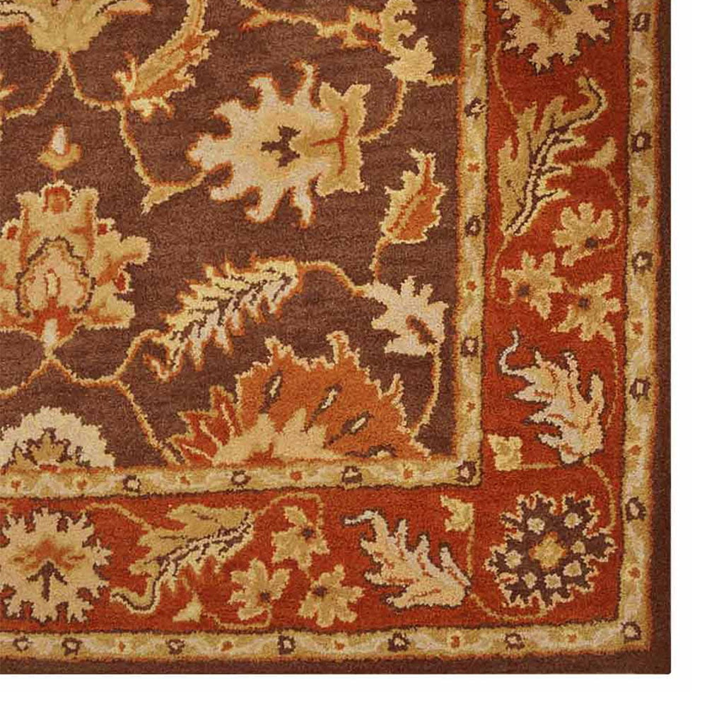 Rugsotic Carpets Hand Tufted Wool 3x5 Area Rug Vintage Brown Rust K00696