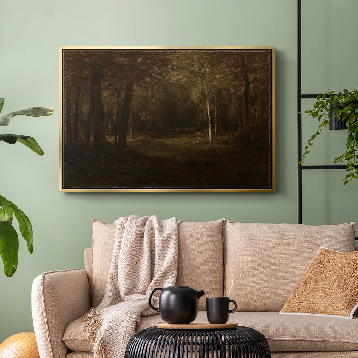 Vintage Landscape-CCCXVII By Wexford Home Framed in Gold Wood Gallery Wrapped Canvas 25 in. x 37 in.