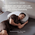 thumbnail image 2 of Tencel Side Sleeper Pillow with Curved Crescent Design, Adjustable Shredded Memory Foam, Silk-Like Cover, Queen Size Bestseling, 2 of 6