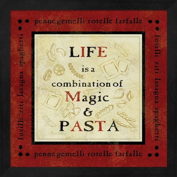 Metaverse Pamela Gladding 'Pasta Sayings I' Black Framed Art