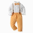 thumbnail image 4 of Paguaki Baby Boy Clothing Set Winter Baby Boy Clothes Outfits Long Sleeve Shirt And Pants with Bowtie Outfit 0 6 9 12 18 24 Months, 4 of 4