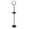 Floor Standing Make-Up Mirror 8-in Diameter with 2X Magnification and Shaving Tray in Antique Bronze