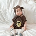 thumbnail image 4 of Vividxx Baby Boys Romper Jumpsuit With Hat Short Sleeve Bear Print Summer Onesie Casual Playwear For Newborn Newborn Comfort Dailywear, 4 of 9