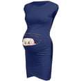 thumbnail image 4 of Femmes Imprimé Enceinte Maternité Accessoires de Maternité Mignon Bébé Moulant Décontracté Mini Robes, 4 of 5