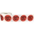 thumbnail image 2 of Red 50% Percent Off Stickers for Retail, 1.5 Inch Round, 500 Labels on a Roll, 2 of 2