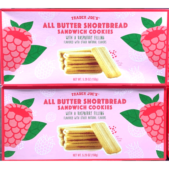 2 Packs Trader Joe's All Butter Shortbread Sandwich Cookies 5.29 oz Each